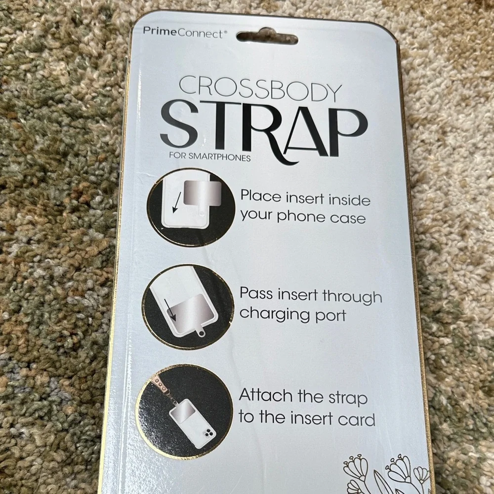 Crossbody Strap for Smartphones or Crossbody Bags Gold Embossed Guitar Strap NWT